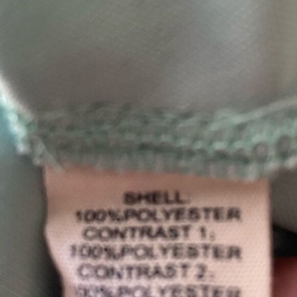 Double Zero Green/Cream Solid with Black Zigzag Print Sleeveless Dress. Size Med - Picture 7 of 8